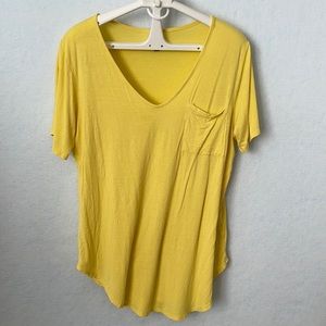 Allegrace Yellow Stretch Short Sleeve Long Tee